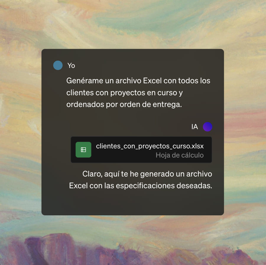 ia generativa leyendo y escribiendo excel